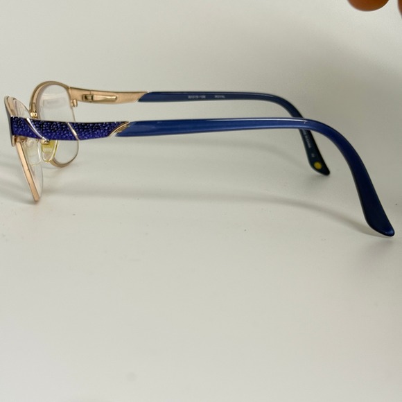 Bulova Nairobi‎ Royal Eyeglasses Frames Blue Gold 52-15-135 Womens Cat Eye main image 7